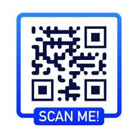 QR code scan me icon color style vector