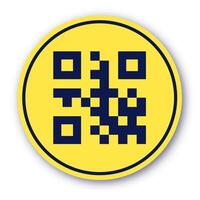 Qr code sticker yellow color vector