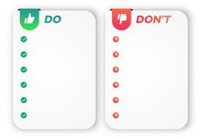Do and dont cards infographic design template vector