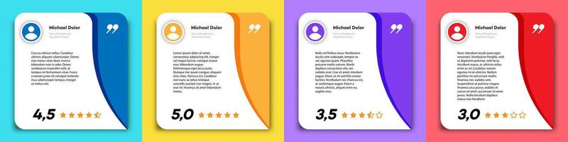 Feedback box set color style vector