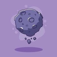 Cartoon Asteroid Floating in Space vector