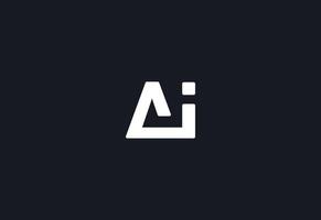 AI Logo Geometric Monogram Design For Tech, Chatbot, Virtual Assistant, Neural Network, SaaS, Smart Digital Tool. Perfect For Startup of Communication System and Automatisation. Illustration vector