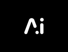 AI Modern Geometric Logo Monogram Design For Tech, Chatbot, Virtual Assistant, Neural Network, SaaS, Smart Digital Tool For Startup of Communication System and Automatisation. Illustration vector