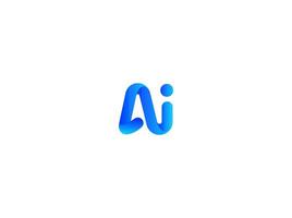 AI Fusion Line Logo Monogram Design For Tech, Chatbot, Virtual Assistant, Neural Network, SaaS, Smart Digital Tool. Perfect For Startup of Communication System and Automatisation. Illustration vector