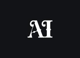 AI Logo Retro Gothic Monogram Design For Tech, Chatbot, Virtual Assistant, Neural Network, SaaS, Smart Digital Tool For Startup of Communication System and Automatisation. Illustration vector