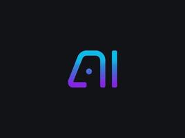 AI Modern Logo Monogram Design For Tech, Chatbot, Virtual Assistant, Neural Network, SaaS, Smart Digital Tool. Perfect For Startup of Communication System and Automatisation. Illustration vector