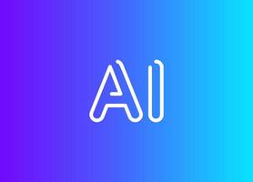 AI Outline Logo Monogram Design For Tech, Chatbot, Virtual Assistant, Neural Network, SaaS, Smart Digital Tool. Perfect For Startup of Communication System and Automatisation. Illustration vector