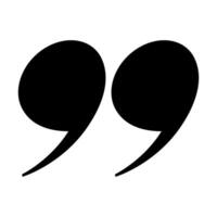 Quotation symbol black color flat style for ui vector