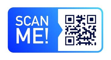 QR code scan me sticker color style for design project, banner vector