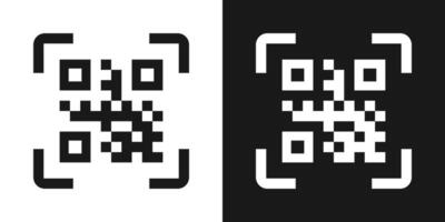 Qr code set black color vector