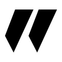Quotation symbol black color flat style for design project, banner vector