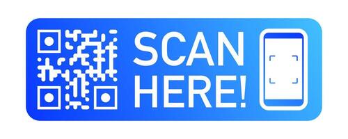 QR code scan here icon color style vector
