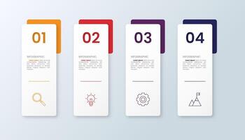 4 steps infographic with numbers and icons for business vector