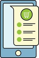Mobile shopping list interface illustration vector