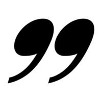 Quotation mark symbol black color vector
