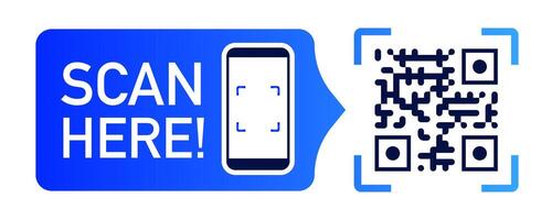 QR code scan label color style vector