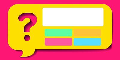 Quiz game menu template colorful vector