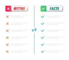 Myths vs facts background modern style vector