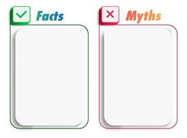 Facts vs myths frame template trendy style vector