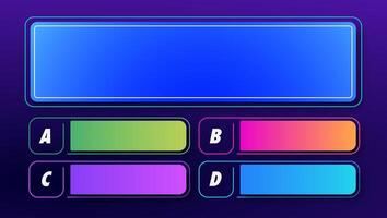 Quiz game menu template vector