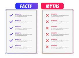 Facts vs myths frame template modern style vector