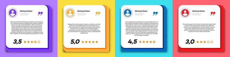 Feedback box collection 3d colorful style vector