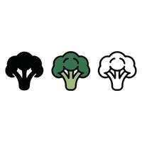 Flat Broccoli Icons. vector
