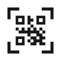 Qr code black color flat style for design, ui vector