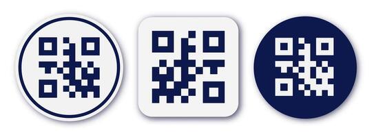 Qr code set on white back 3 vector
