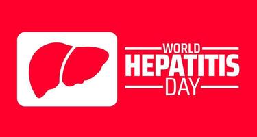 World Hepatitis Day background or banner design. Red Liver Icon on White Background, Symbolizing Health Awareness and Liver Disease Prevention. vector