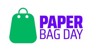 Paper Bag Day background, banner or poster design template. observed every year in july. Holiday concept. Use to any Template, card, poster, placard, template. vector