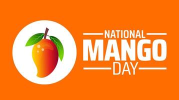 National Mango Day background, banner or poster design template. observed every year in july. Holiday concept. Use to any Template, card, poster, placard, template. vector