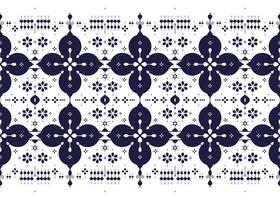 Floral, ethnic fabric seamless pattern, blue and white style, design for cloth, carpet etc. vector