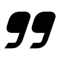 Quotation symbol black color flat style for design, banner vector