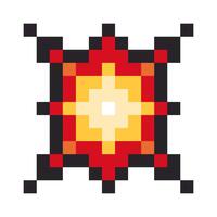 Pixel art explosion icon isolated on white background vector