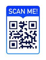 QR code scan me label color style vector