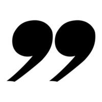 Quotation symbol flat style black color vector