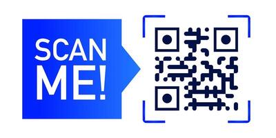 QR code scan me sticker modern style vector