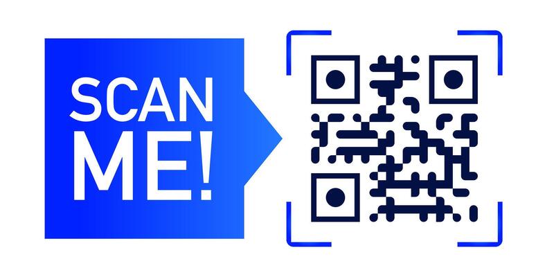 QR code scan me sticker modern style