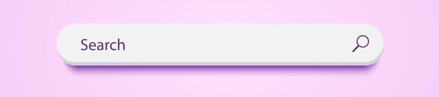 3d search bar Internet browser engine for design vector
