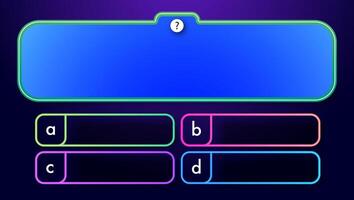 Quiz game menu template for design vector