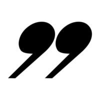 Quotation symbol black color flat style for design, decoration vector