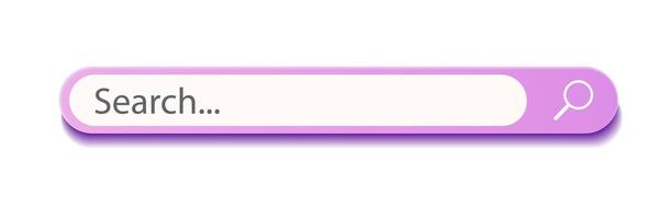 3d search bar Internet browser engine purple color vector