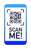 QR code scan phone sticker color style vector
