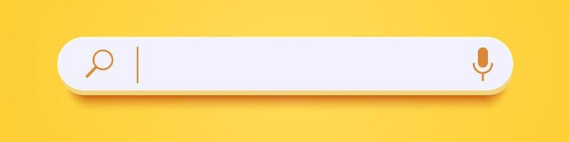 3d search bar Internet browser engine on yellow background for design project vector