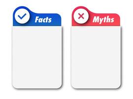 Facts vs myths frame template modern color vector