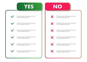 Yes and no infographic design frame template vector