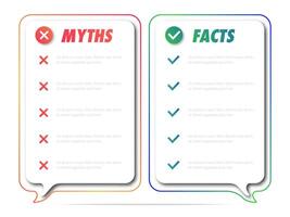 Myths vs facts frame template colorful style vector