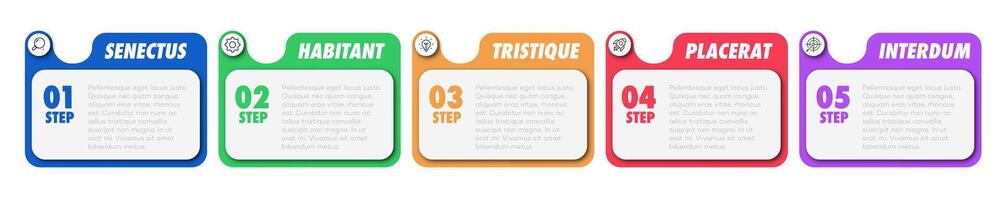 Bullet points numbers from 1 to 5 list markers trendy style vector