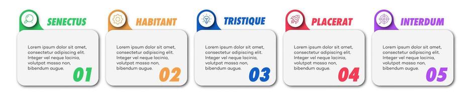 Bullet points numbers from 1 to 5 list markers for design project vector